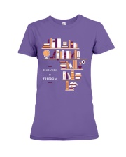 education is freedom by this is africa Premium Fit Ladies Tee tile