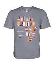 education is freedom by this is africa V-Neck T-Shirt tile