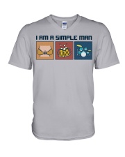 drummer simple man V-Neck T-Shirt tile