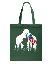 bigfoot rock n roll usa flag Tote Bag tile