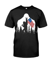 bigfoot rock n roll usa flag Premium Fit Mens Tee tile
