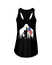 bigfoot rock n roll usa flag Ladies Flowy Tank tile
