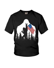 bigfoot rock n roll usa flag Youth T-Shirt tile
