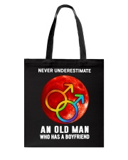 lgbt-never underestimate boyfriend Tote Bag tile