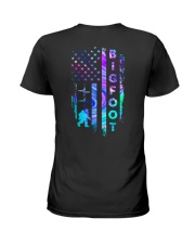 bigfoot neon us flag front Ladies T-Shirt tile