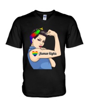 Human Rights LGBT Pride Lady V-Neck T-Shirt tile