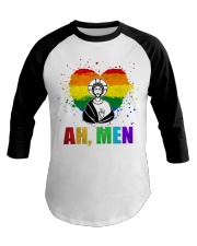 ah men lgbt jesus Baseball Tee tile