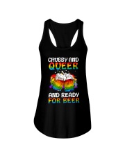 lgbt chubby and queer and ready for beer Ladies Flowy Tank tile