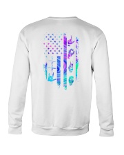 sign language neon us flag Crewneck Sweatshirt tile