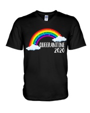 queerantine-2020 queer lgbt V-Neck T-Shirt tile