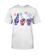 sign language USA independence Classic T-Shirt tile