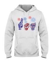 sign language USA independence Hooded Sweatshirt tile