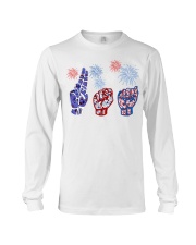 sign language USA independence Long Sleeve Tee tile