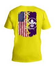 scout flag us flag V-Neck T-Shirt tile