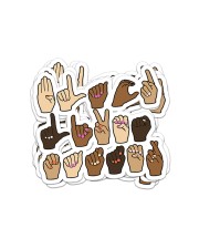 black sign language matter sticker Sticker - 6 pack (Horizontal) front