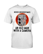 Photo never underestimate an old man Premium Fit Mens Tee tile