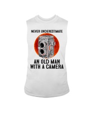 Photo never underestimate an old man Sleeveless Tee tile