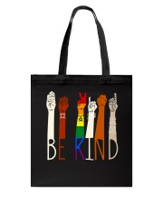 lgbt sign language be kind skin color Tote Bag tile