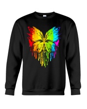 lgbt butterfly colorful heart Crewneck Sweatshirt tile