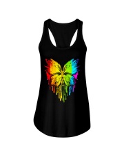 lgbt butterfly colorful heart Ladies Flowy Tank tile