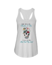 And into the garden i go skull Ladies Flowy Tank tile