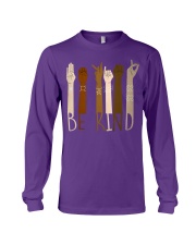 black sign language be kind Long Sleeve Tee tile
