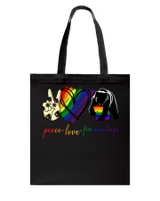 lgbt peace love fre mom hug Tote Bag tile