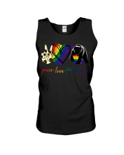 lgbt peace love fre mom hug Unisex Tank tile