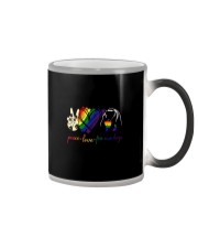 lgbt peace love fre mom hug Color Changing Mug tile