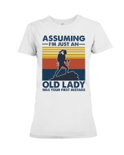 Scout Assuming Old Lady Premium Fit Ladies Tee tile