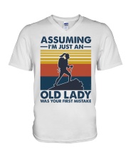 Scout Assuming Old Lady V-Neck T-Shirt tile