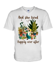 gardener And she lived happily ever after V-Neck T-Shirt tile