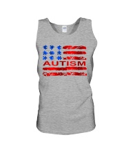 Autism American flag Unisex Tank tile