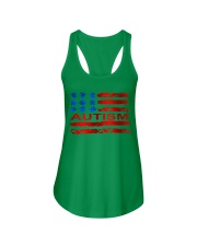 Autism American flag Ladies Flowy Tank tile