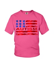 Autism American flag Youth T-Shirt tile