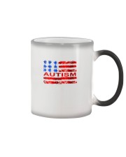 Autism American flag Color Changing Mug tile