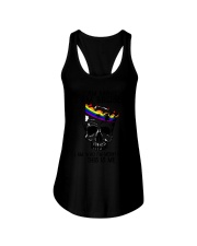 lgbt skull I am brave Ladies Flowy Tank tile