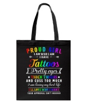 proud girl tattoos lgbt Tote Bag tile