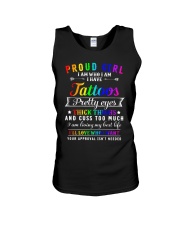 proud girl tattoos lgbt Unisex Tank tile