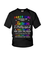 proud girl tattoos lgbt Youth T-Shirt tile