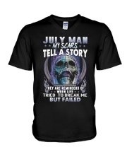 July man scars V-Neck T-Shirt tile