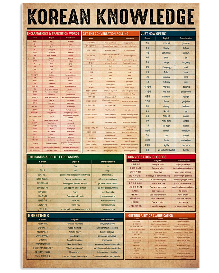 korean-100-knowledge 11x17 Poster