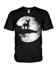 Mens Chihuahua And Moon Halloween T Shirt 3Xl Blac V-Neck T-Shirt thumbnail
