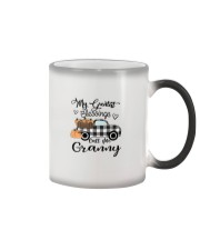Blessings call me Granny pumpkin truck Color Changing Mug tile