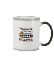 Happiness is being a Grandma Pumpkins Truck V2 Color Changing Mug tile