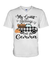 My Greatest Blessings call me Gemma- RV3 V-Neck T-Shirt tile