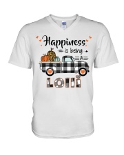 Happiness is being a Lolli Pumpkins Truck V2 V-Neck T-Shirt tile