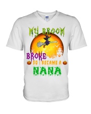 HL became a nana V-Neck T-Shirt tile
