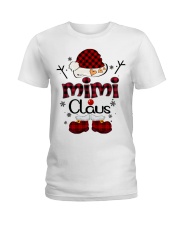 mimi claus red plaid Ladies T-Shirt tile