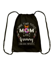 I have two titles mom and Grammy flowers Drawstring Bag tile